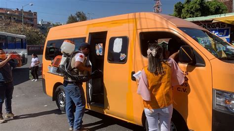 Realizan Sanitización De Vehículos Del Transporte Público En Los Andenes Del Mercado Adolfo