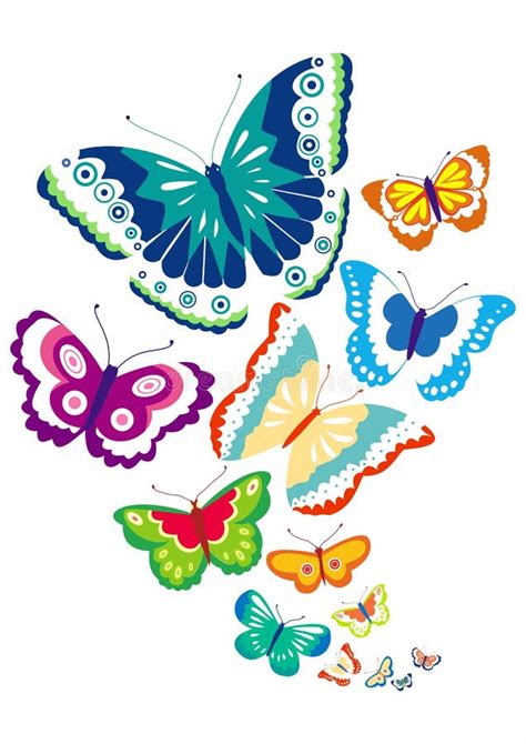 Colorful Butterfly Vector Set Illustration Stock Illustration