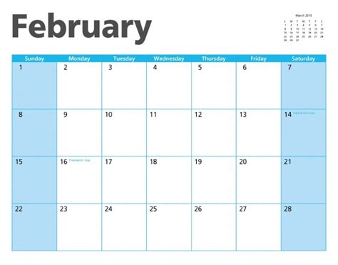 February 2015 Calendar Page Free Stock Photo Public
