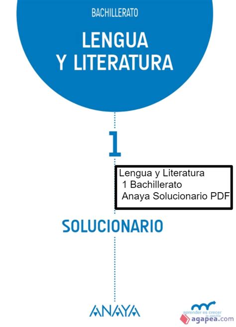 Solucionario Lengua Castellana Y Literatura 1 Bachillerato Anaya En PDF