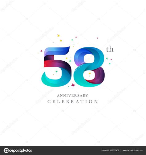 Diseño Del Logotipo Del 58º Aniversario Número Plantilla Vector Icono