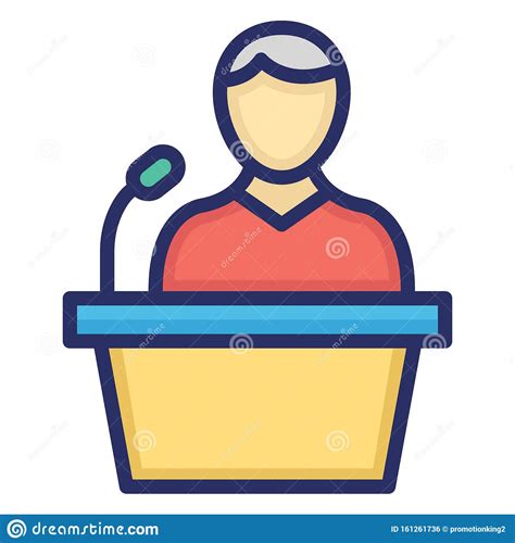 Candidate Speech Political Speech Isolated Vector Icon That Can Be