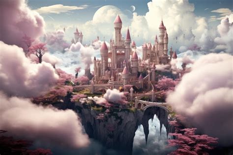 Premium Photo Whimsical Cloud Castles Floating High Above The World