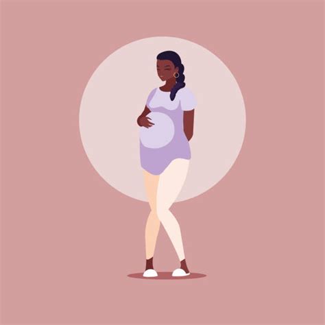 Black Pregnant Belly Drawing Illustrations Royalty Free Vector