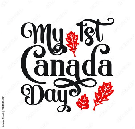 Happy Canada Day Illustration With Flat Symbols And Hand Drawn Lettering Canada Day Vector