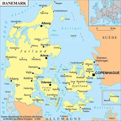 Carte Du Danemark Cartes Du Reliefs Des Villes Administrative