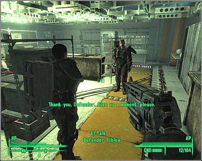 Check spelling or type a new query. QUEST 1: Aiding the Outcasts - part 2 | Prologue - Fallout 3: Operation Anchorage Game Guide ...