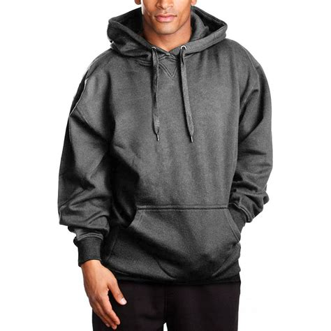 pro club pro 5 mens heavy weight fleece pullover hoodie dark grey small