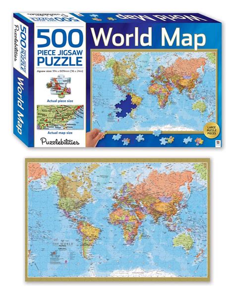 Hinkler World Map Jigsaw Puzzle 500 Pieces Harga And Review Ulasan