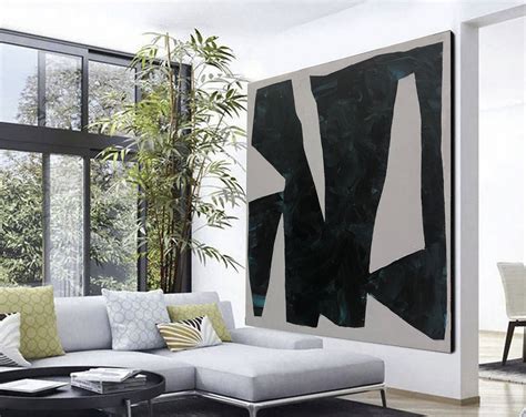 Large Abstract Canvas Art Black And White Oil Paintings On Etsy