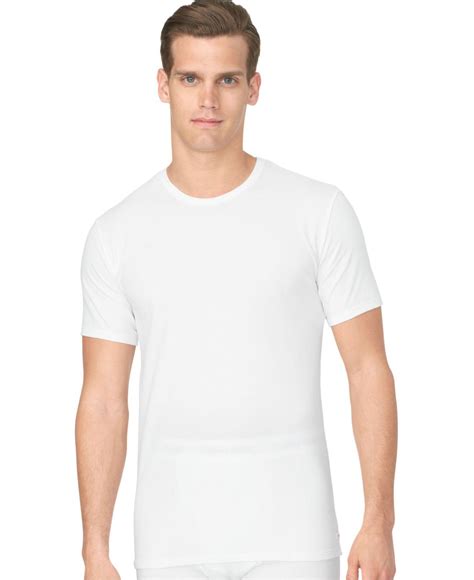 Calvin Klein Mens Cotton Stretch Crew Neck T Shirt 2 Pack In White For