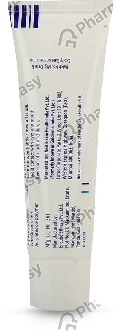 Benzac Ac 2 5 W W Gel 20 Uses Side Effects Price And Dosage Pharmeasy