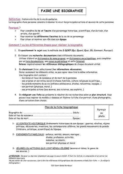 Rédiger une biographie Exemple 1  AlloSchool