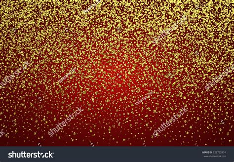 Gold Glitter Sparkles On Red Background Stock Vector