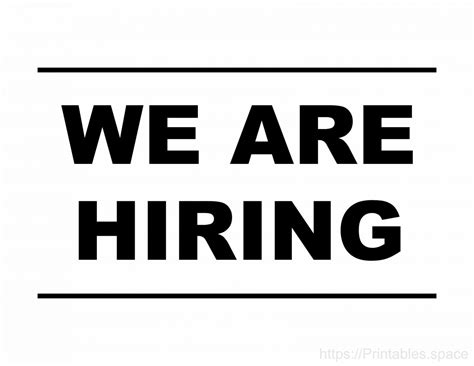 We Are Hiring Sign Free Printables