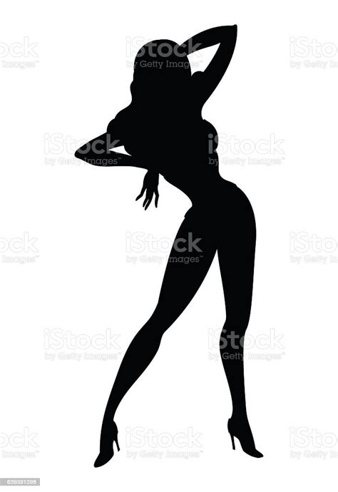 Silhouette Of Pinup Sexy Girl Stock Vector Art 639391398 Istock