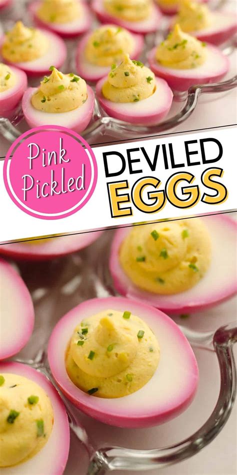 Pink Pickled Deviled Eggs
