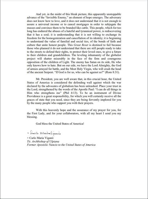An open letter to the president of the republic of the philippines. Archbishop Vigano's new open letter to the President - PA