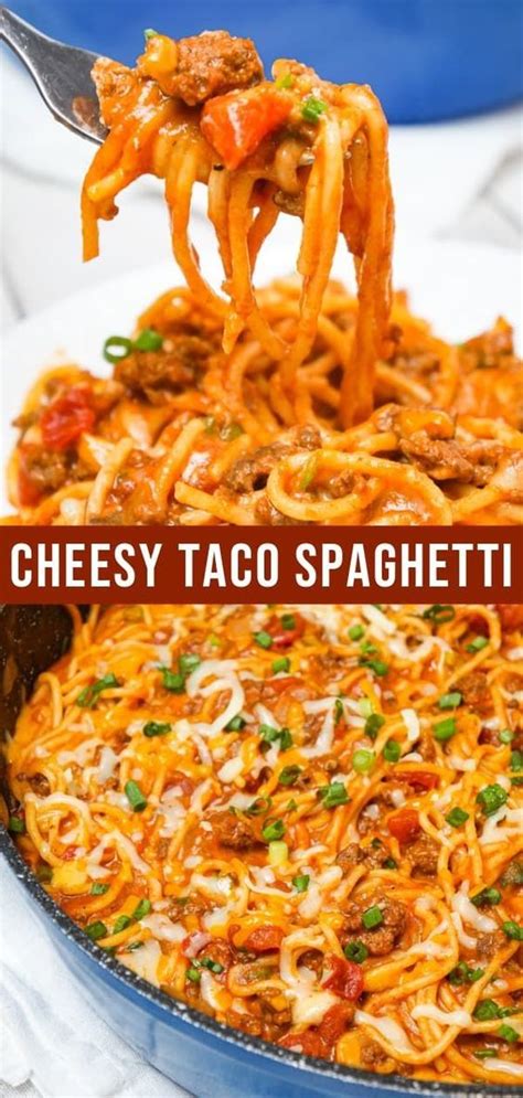 Cheesy Spaghetti Taco Spaghetti Chicken Spaghetti Recipes Spaghetti