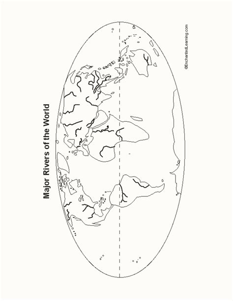 Outline Map Major Rivers Of The World Enchanted Learning