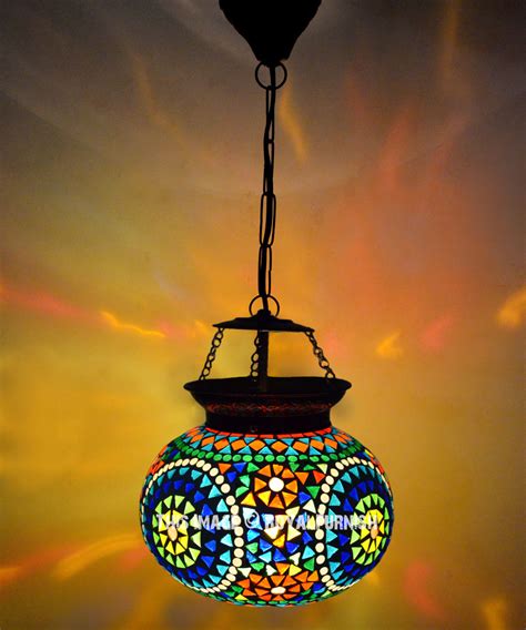 From layering teardrop glass pendant lights to hanging unique. Round Shaped Turkish Style Mosaic Hanging Pendant Lamp ...