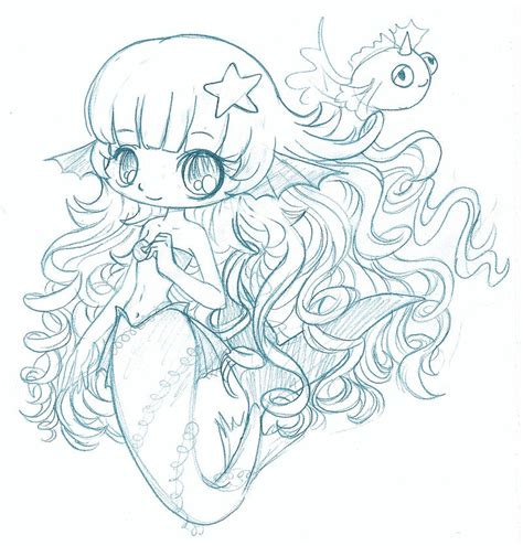 Mermaid Chibi Sketch By Yampuff On Deviantart