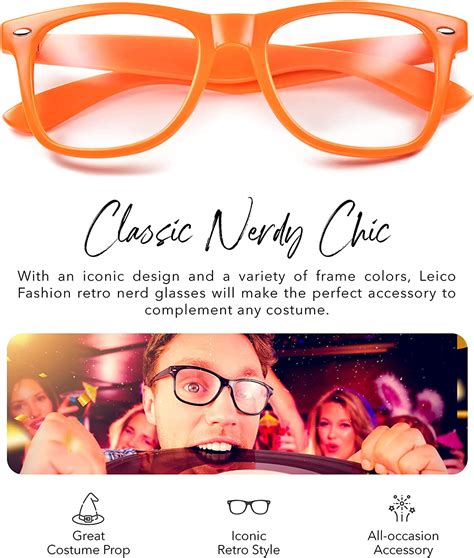 Buy Clear Lens Non Prescription Retro Nerd Glasses For Men Women Cosplay Costume Fake