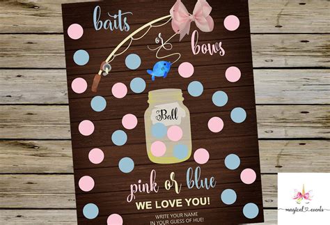 Baits Or Bows Gender Reveal Sign 16x20 Or 8x10 Gender Reveal Etsy