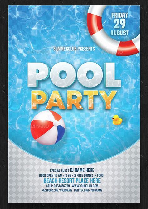 Free Printable Birthday Pool Party Invitations Printable Templates