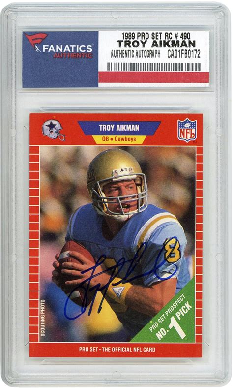 Highest sale price for a hockey trading card: Troy Aikman Football Rookie Cards
