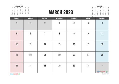 Printable March 2023 Calendar Free 12 Templates Printable Calendar
