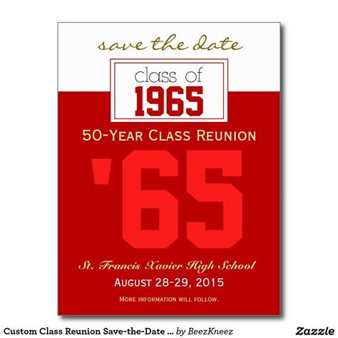 Custom Class Reunion Save The Date Announcement Postcard Save The Date