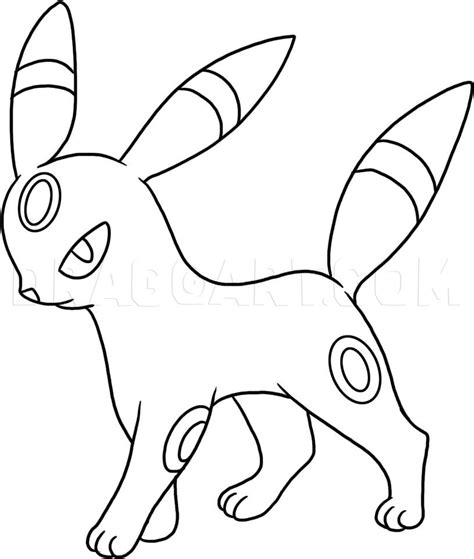How To Draw Umbreon Step By Step Drawing Guide By Dawn Dragoart