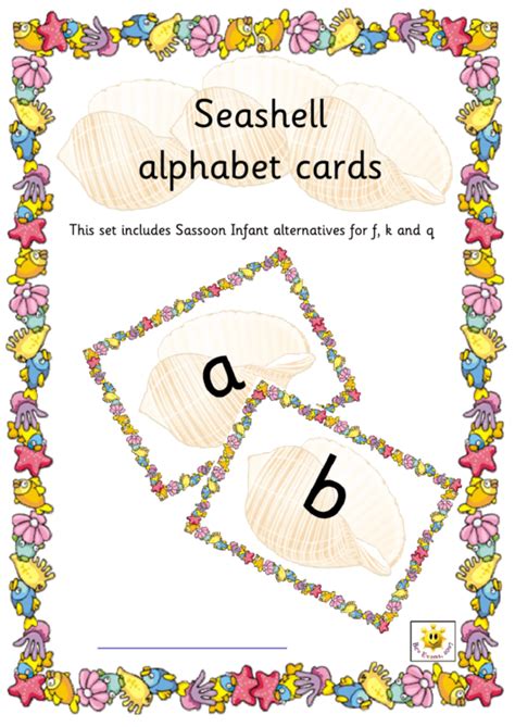 The worksheets are in pdf format. Seashell Alphabet Cards Template - Lower Case Letters printable pdf download