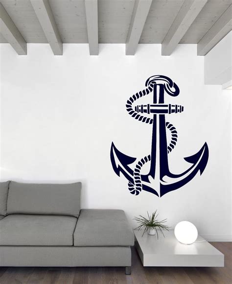 Vinyl Decal Wall Sticker Sea Ocean Nautical Anchor Stencil Vector N700