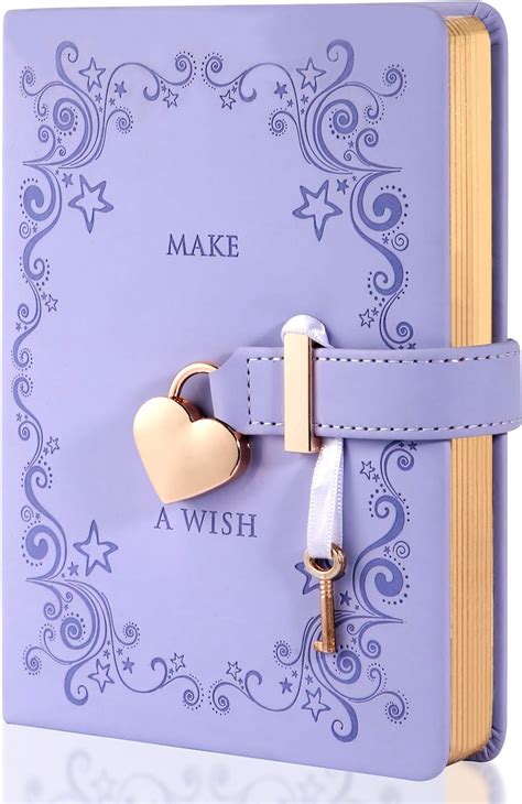 cagie girls diary with lock and 2 keys heart shaped locking diary journal for women purple