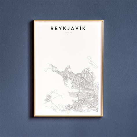 Reykjavík Iceland Reykjavík Map Reykjavík Print Reykjavík Etsy