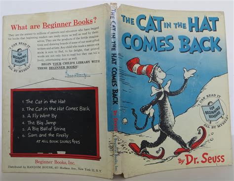 The Cat In The Hat Comes Back By Dr Seuss Near Fine Hardcover 1958