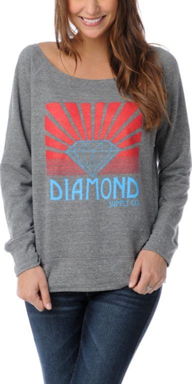 Download Diamond Supply Shining heather grey crew neck sweatshirt ...