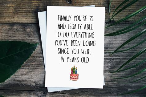 Funny 21st Birthday Card For Him 21st Birthday T For Her Etsy