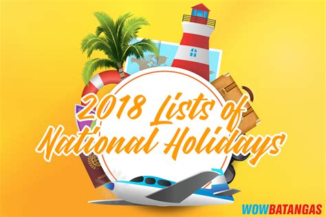 2018 Lists Of National Holidays Ang Official