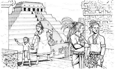 Calendar Coloring Mayan Pages Colorear Calendario Para Aztec Template