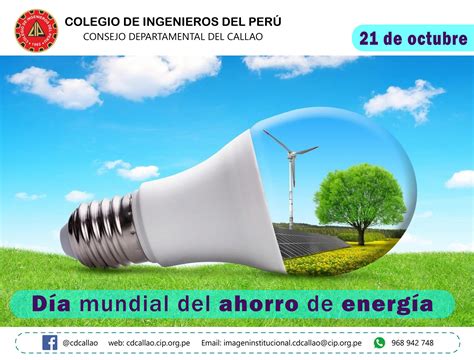 21 de octubre dÍa mundial del ahorro de energÍa colegio de ingenieros del perú