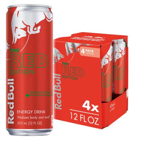 Red Bull Red Edition Watermelon Energy Drink 4 Pk 12 Fl Oz Fred Meyer