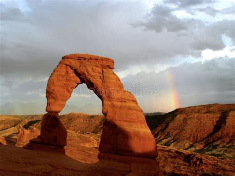 Rainbow Delicate Arch Utah Stock Photo Image Of Delicate 65636254