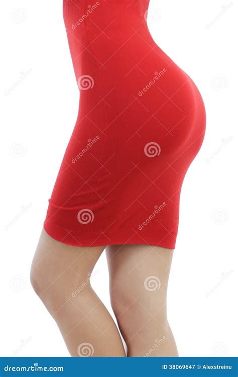 Beautiful Young Woman In A Tight Red Dress Isolate Stock Image Image