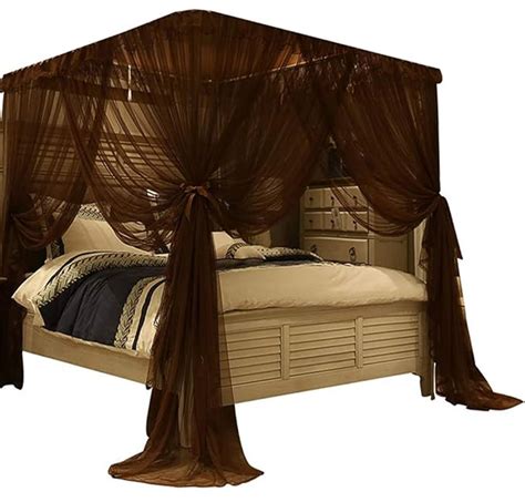 Mengersi 4 Corners Post Bed Canopy Bed Curtains Bed Frame