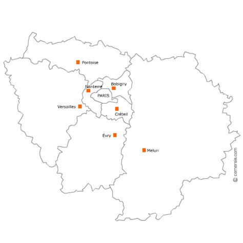 Carte région d'Ile de France - Paris | Carte des régions, Ile de france, Ile de france carte