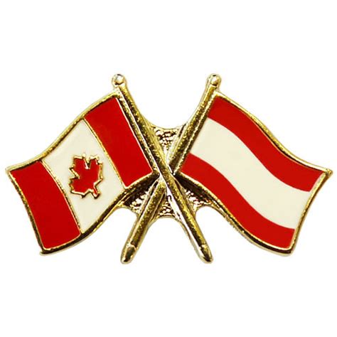 Canada Austria Crossed Pin Crossed Flag Pin Friendship Pin