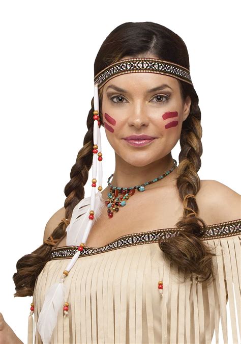 sexy native american indian headdress bead and feather headband headpiece costume ebay